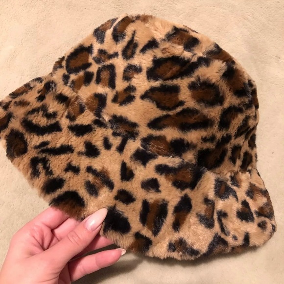 🐾JUNGLE FEVER🐾LUX PLUSH LEOPARD FAUX FUR BUCKET FISHERMAN’S HAT-NEW BOUTIQUE - Picture 7 of 11
